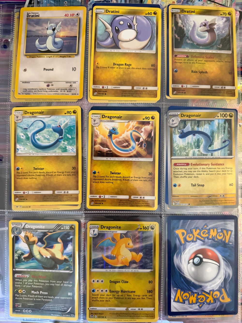 Dratini, Dragonair & Dragonite Pokémon Evolution Card Lot 🐉
